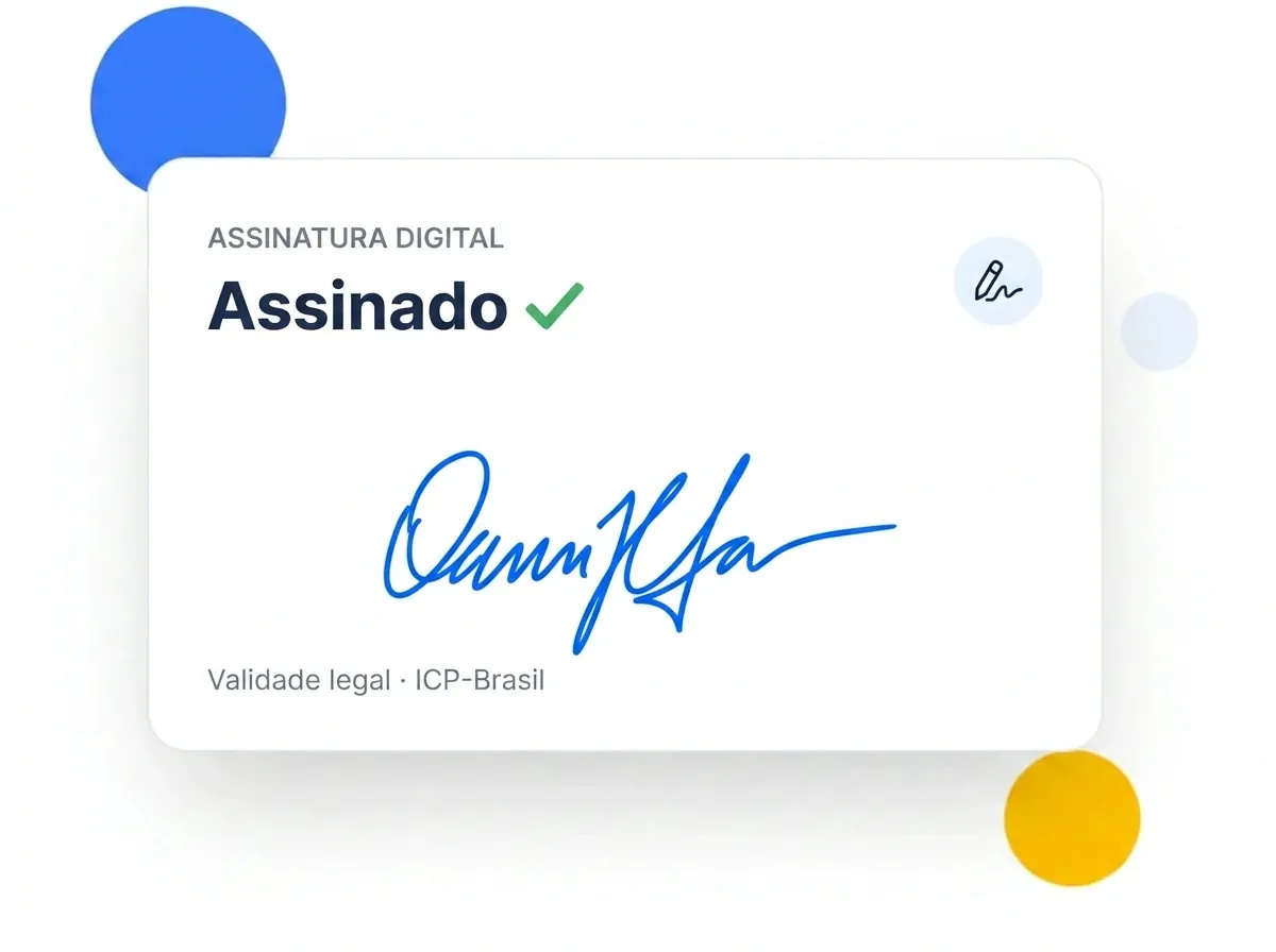 Cliente aprova e assina na hora.