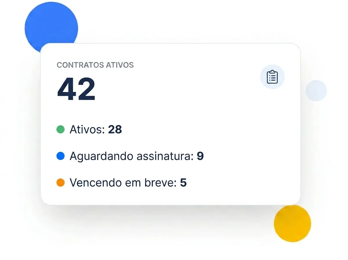 Acompanhe cada contrato.