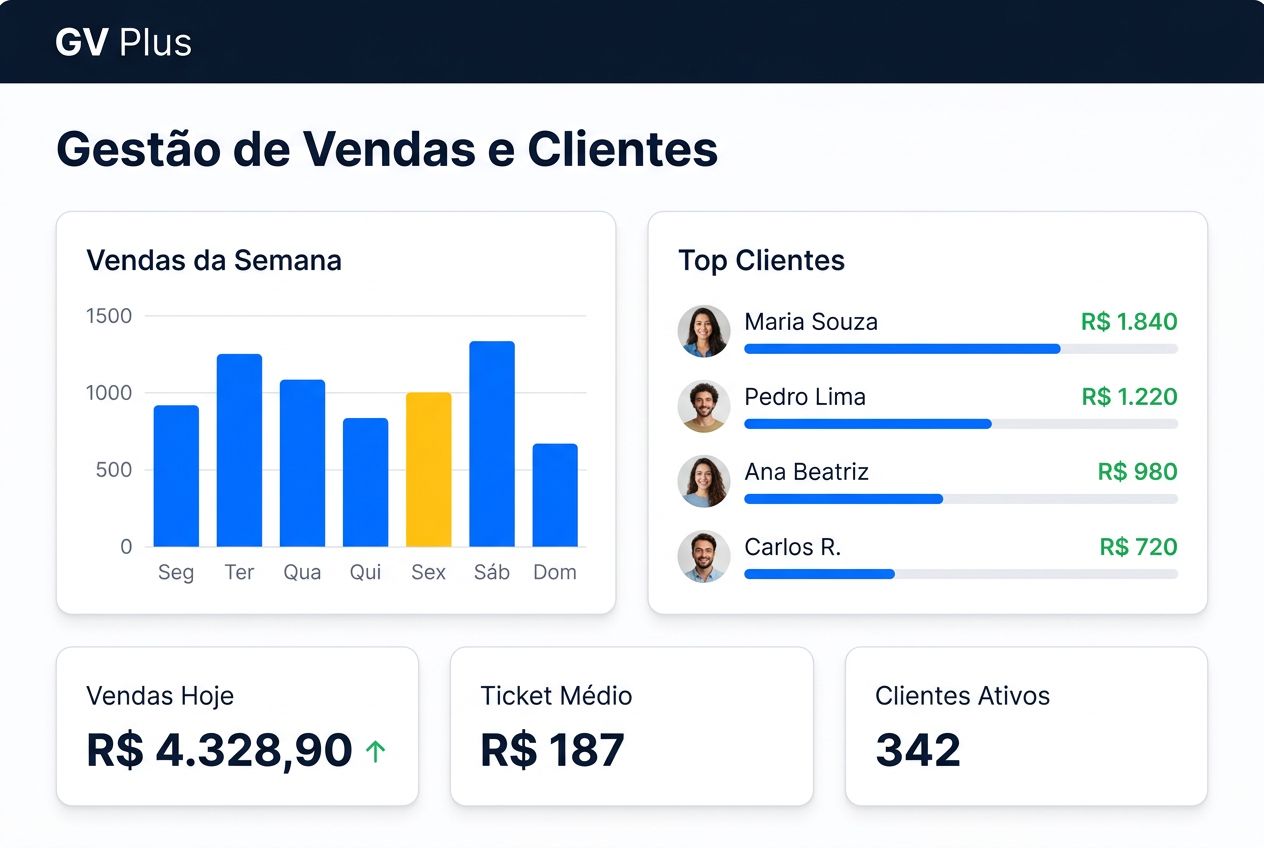 GV Plus - Painel de vendas e clientes
